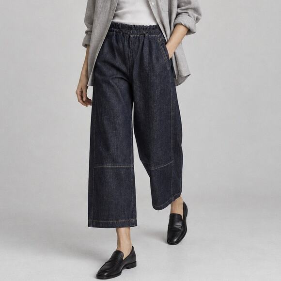 Pilcro Pants - Anthropologie Pilcro Izzie Relaxed Pull-On Barrel Jeans Womens S Navy Fuse Wash